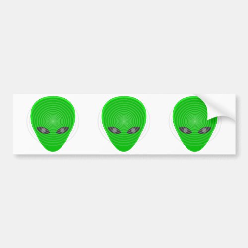 Alien Head Mind Control Bumper Sticker