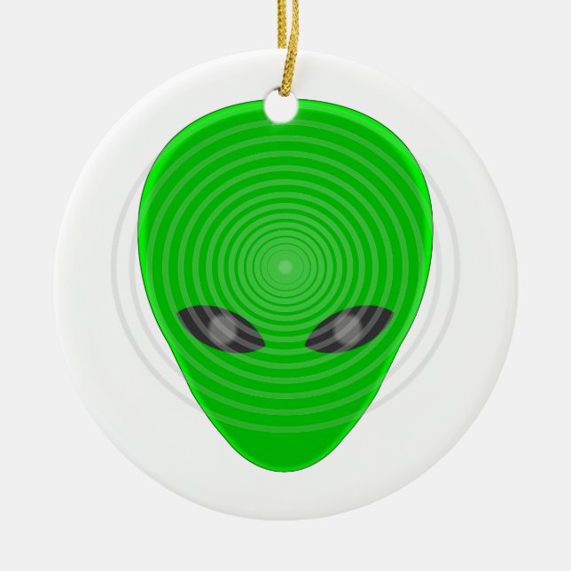 Alien Head Mind Control Ceramic Ornament (Front)