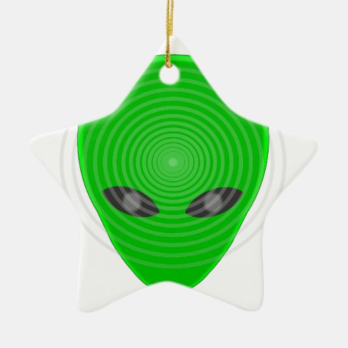 Alien Head Mind Control Ceramic Ornament