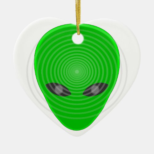 Alien Head Mind Control Ceramic Ornament