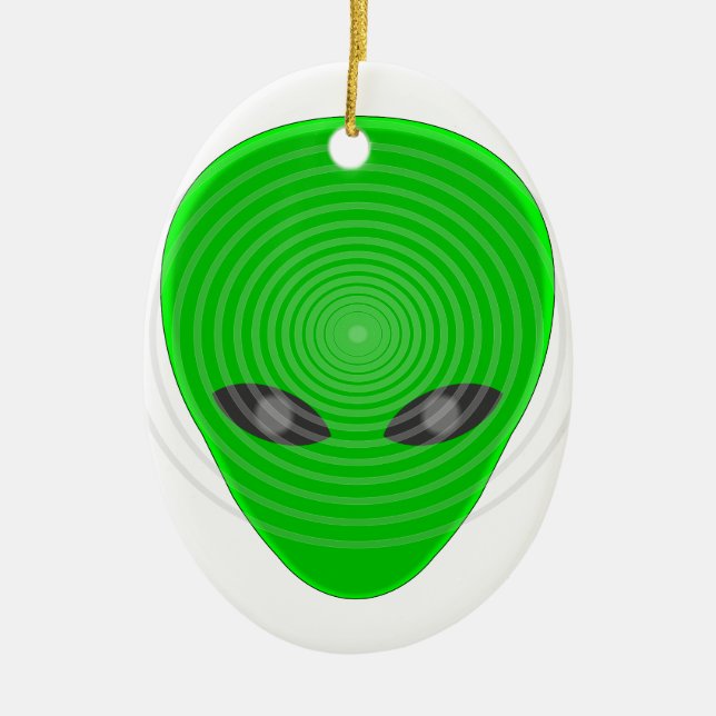 Alien Head Mind Control Ceramic Ornament (Front)