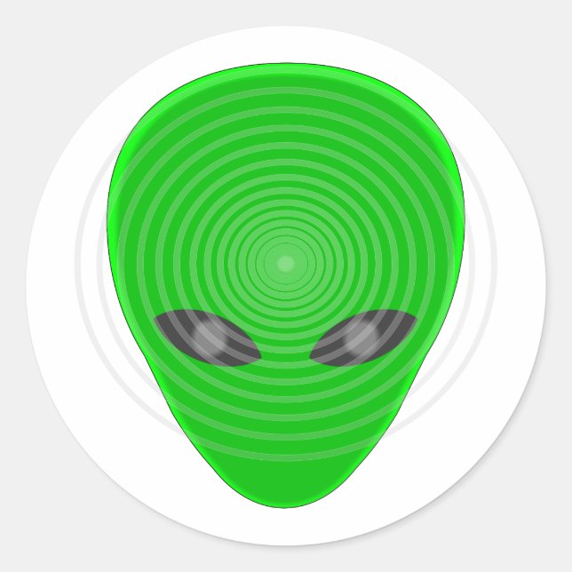 Alien Head Mind Control Classic Round Sticker (Front)