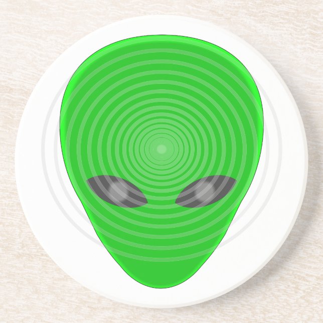 Alien Head Mind Control Drink Coaster (Front)