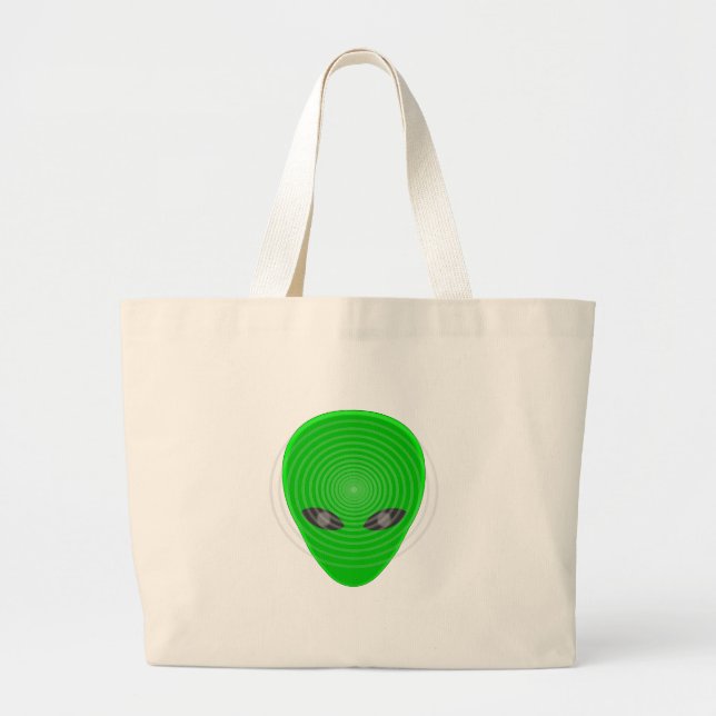 Alien Head Mind Control Large Tote Bag (Front)