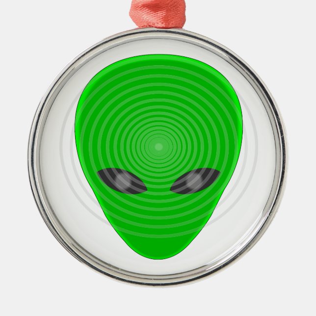 Alien Head Mind Control Metal Ornament (Front)