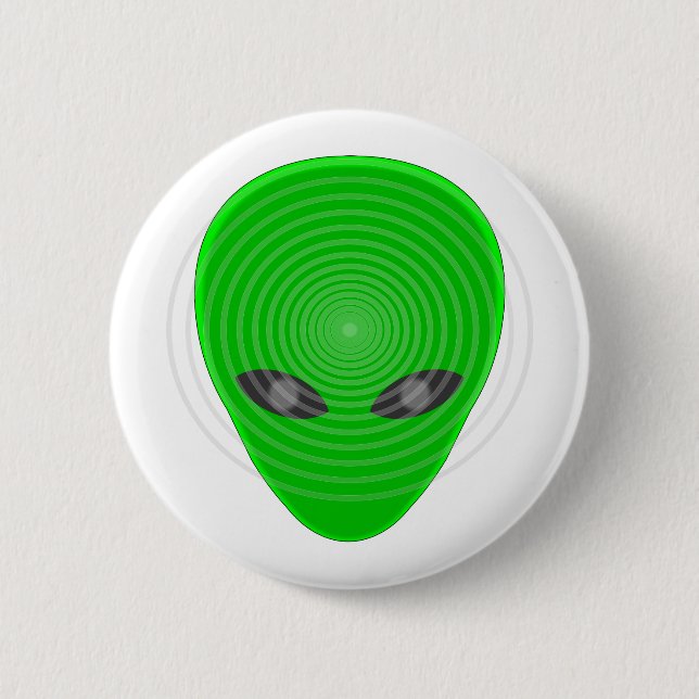 Alien Head Mind Control Pinback Button (Front)