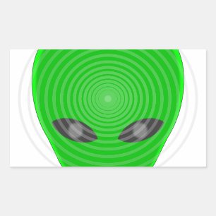 Alien Head Mind Control Rectangular Sticker
