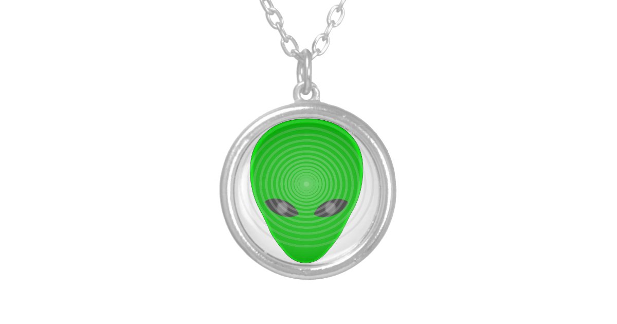Alien Head Mind Control Silver Plated Necklace Zazzle Com