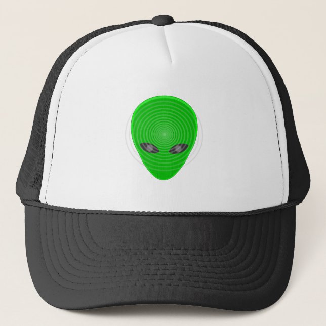 Alien Head Mind Control Trucker Hat (Front)