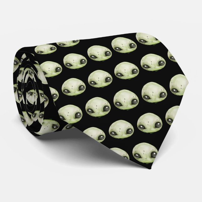 Alien Head Neck Tie (Rolled)