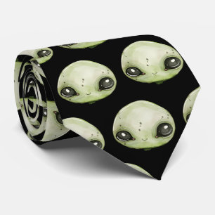Alien Head Neck Tie