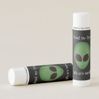 Alien Head Outer Space Fun Green Illustration Lip Balm