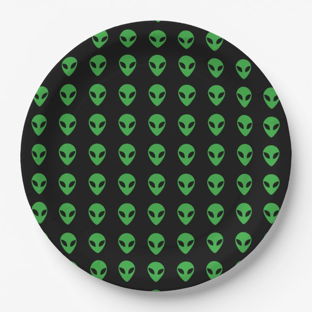 Alien Head Paper Plates (Front)