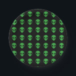 Alien Head Paper Plates<br><div class="desc">Far Out.</div>