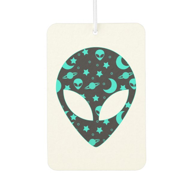 Alien Head Space Pattern Design Air Freshener (Front)