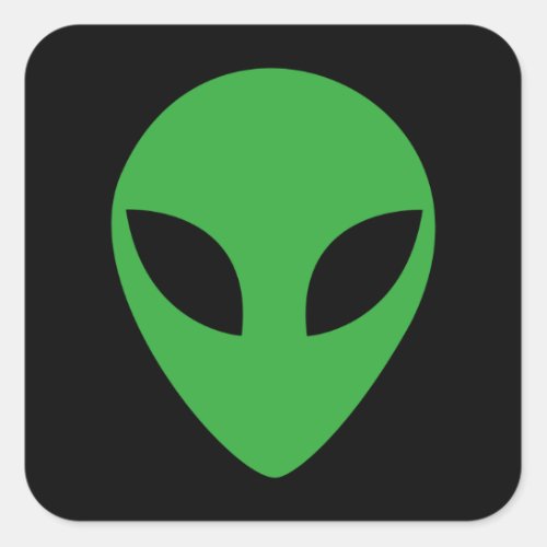 Alien Head Square Sticker