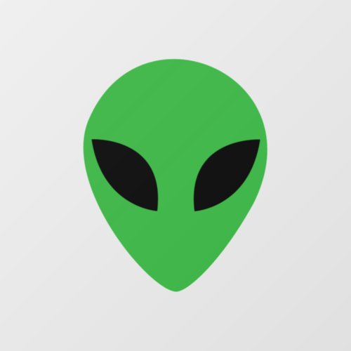 Alien Head Square Wall Decal