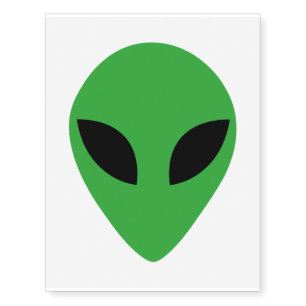Alien Head Temporary Tattoos