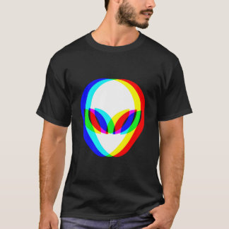 Alien Head Trippy Vaporwave Techno Rave Edm Music T-Shirt