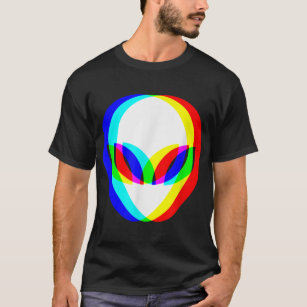 Alien Head Trippy Vaporwave Techno Rave EDM Music  T-Shirt