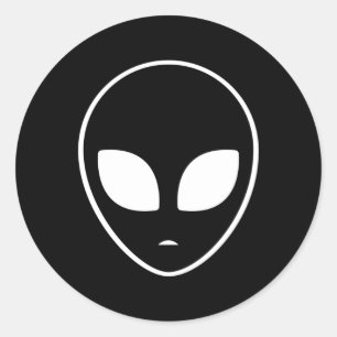 Alien Head Ufo Aliens Space Area 51 Funny Gift Classic Round Sticker