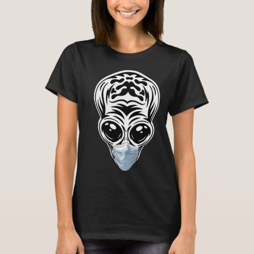 Alien Head UFO Face Mask I believe Aliens  UFO T_Shirt