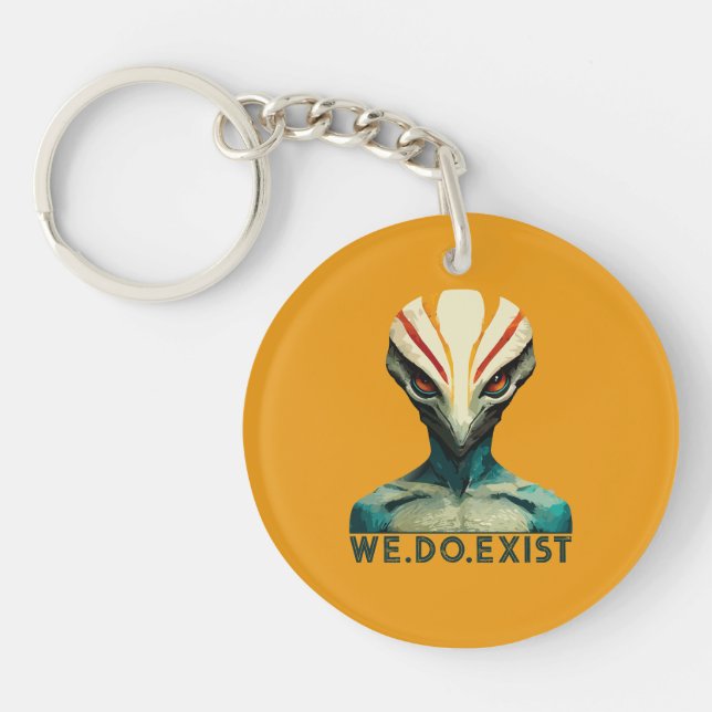 Alien Head - We Do Exist Keychain (Front)