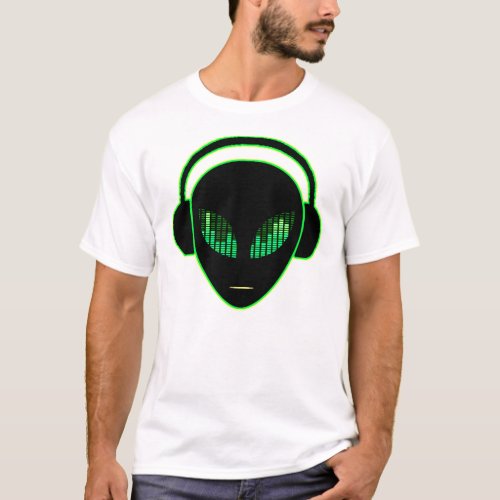 Alien Headphones T_Shirt