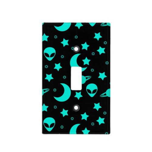 Alien Heads in Stars Outer Space Light Switch Cover