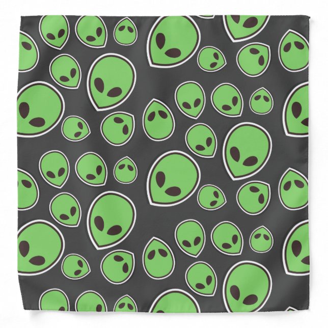 Alien Heads Pattern Bandana (Front)