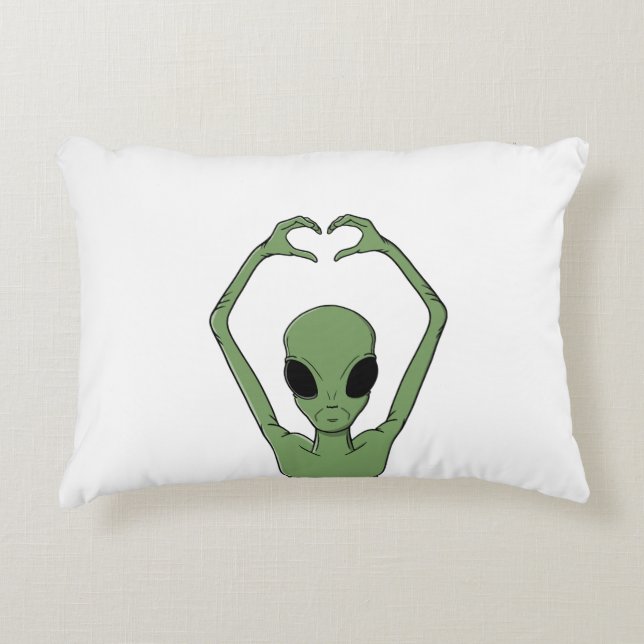 Alien Heart Pose Accent Pillow (Front)