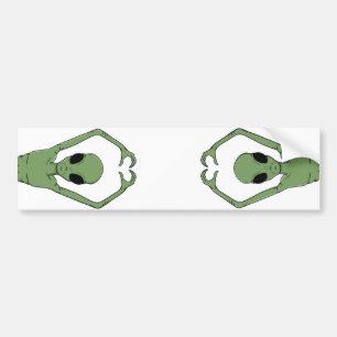 Alien Heart Pose Bumper Sticker
