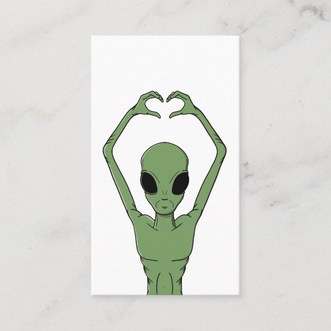 Alien Heart Pose Business Card (Front)