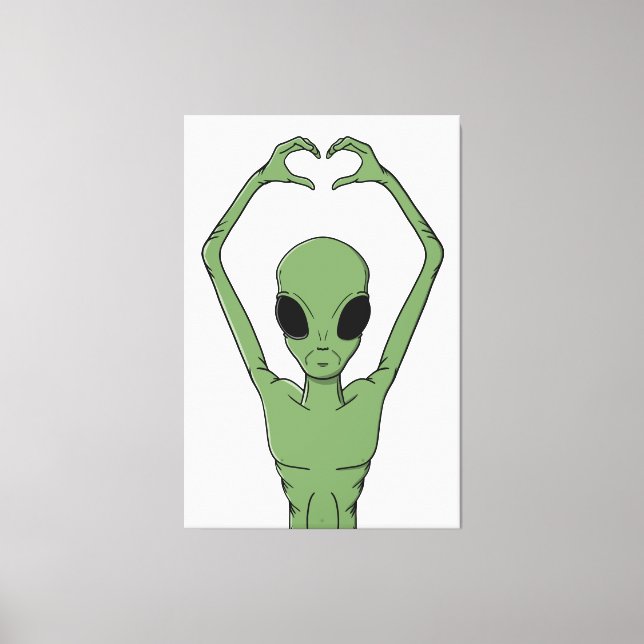 Alien Heart Pose Canvas Print (Front)