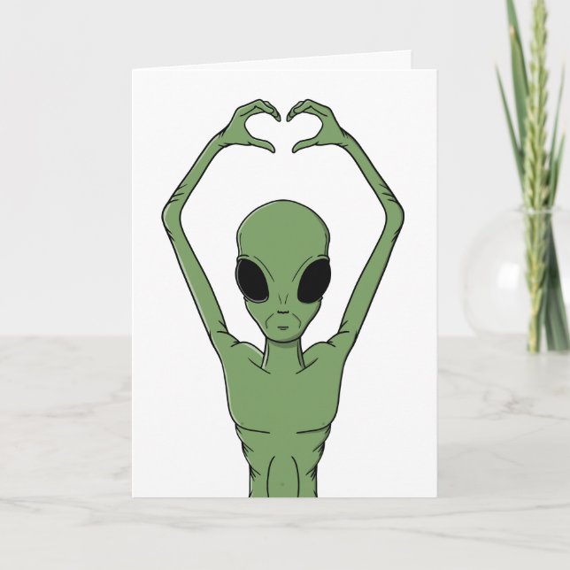 Alien Heart Pose Card (Front)