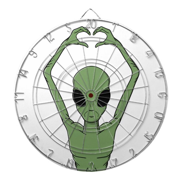 Alien Heart Pose Dart Board (Front)