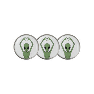 Alien Heart Pose Golf Ball Marker