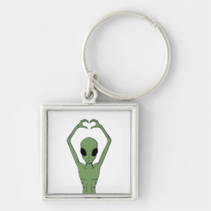 Alien Heart Pose Keychain