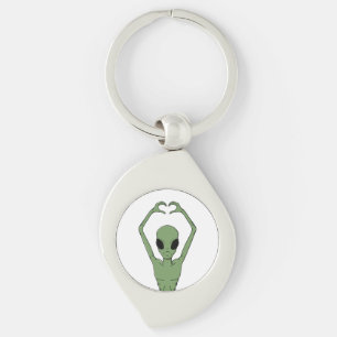 Alien Heart Pose Keychain