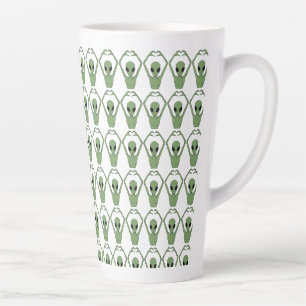 Alien Heart Pose Latte Mug
