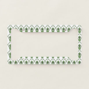 Alien Heart Pose License Plate Frame