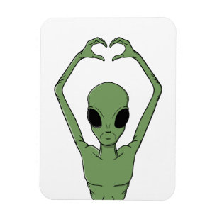 Alien Heart Pose Magnet