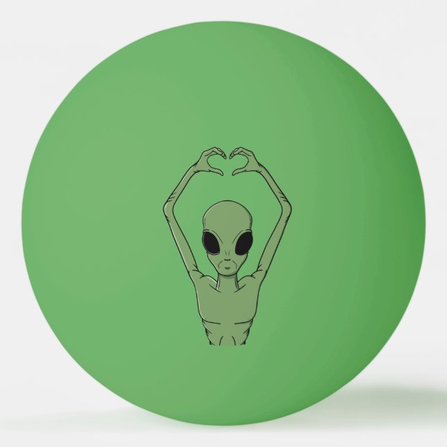 Alien Heart Pose Ping Pong Ball (Front)