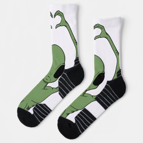 Alien Heart Pose Socks