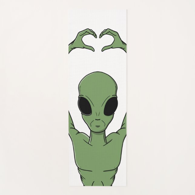 Alien Heart Pose Yoga Mat (Front)