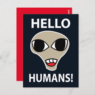 Alien Hello Humans Funny Alien