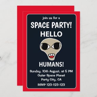 Alien Hello Humans Funny Alien Space Party