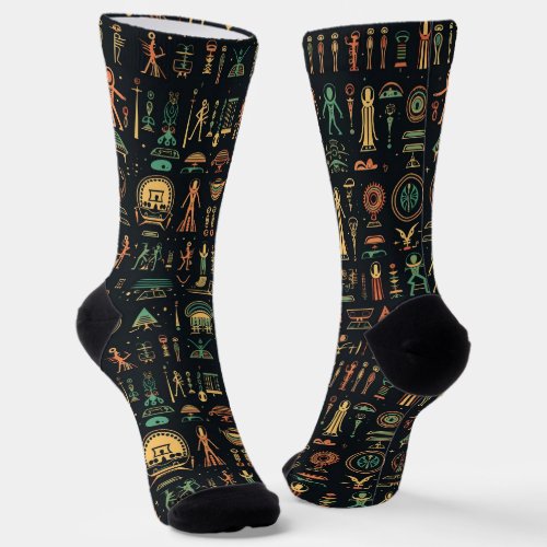Alien Hieroglyphs Socks