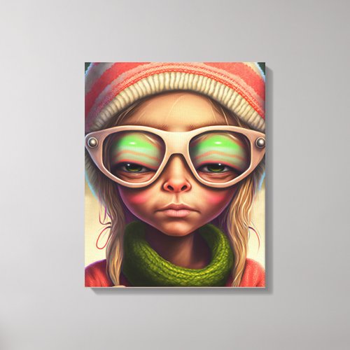  Alien  Hippie Girl  Canvas Print