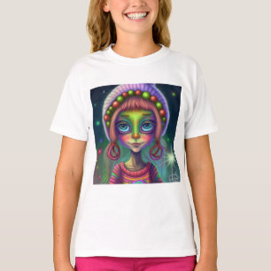 Alien , Hippie Girl Gift. T-Shirt